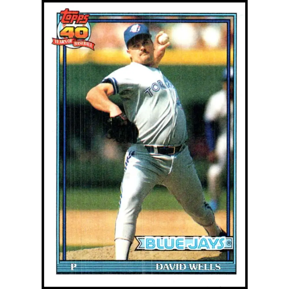 1991 Topps #619 David Wells NM-MT Toronto Blue Jays Baseball Card  Image 1