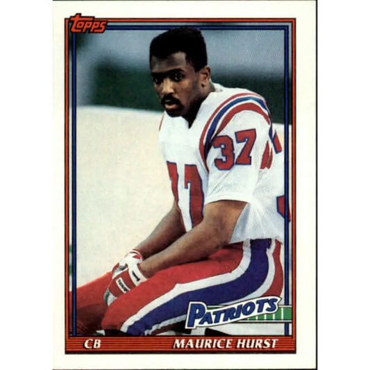 1991 Topps #619 Maurice Hurst NM-MT New England Patriots Football Card  Image 1