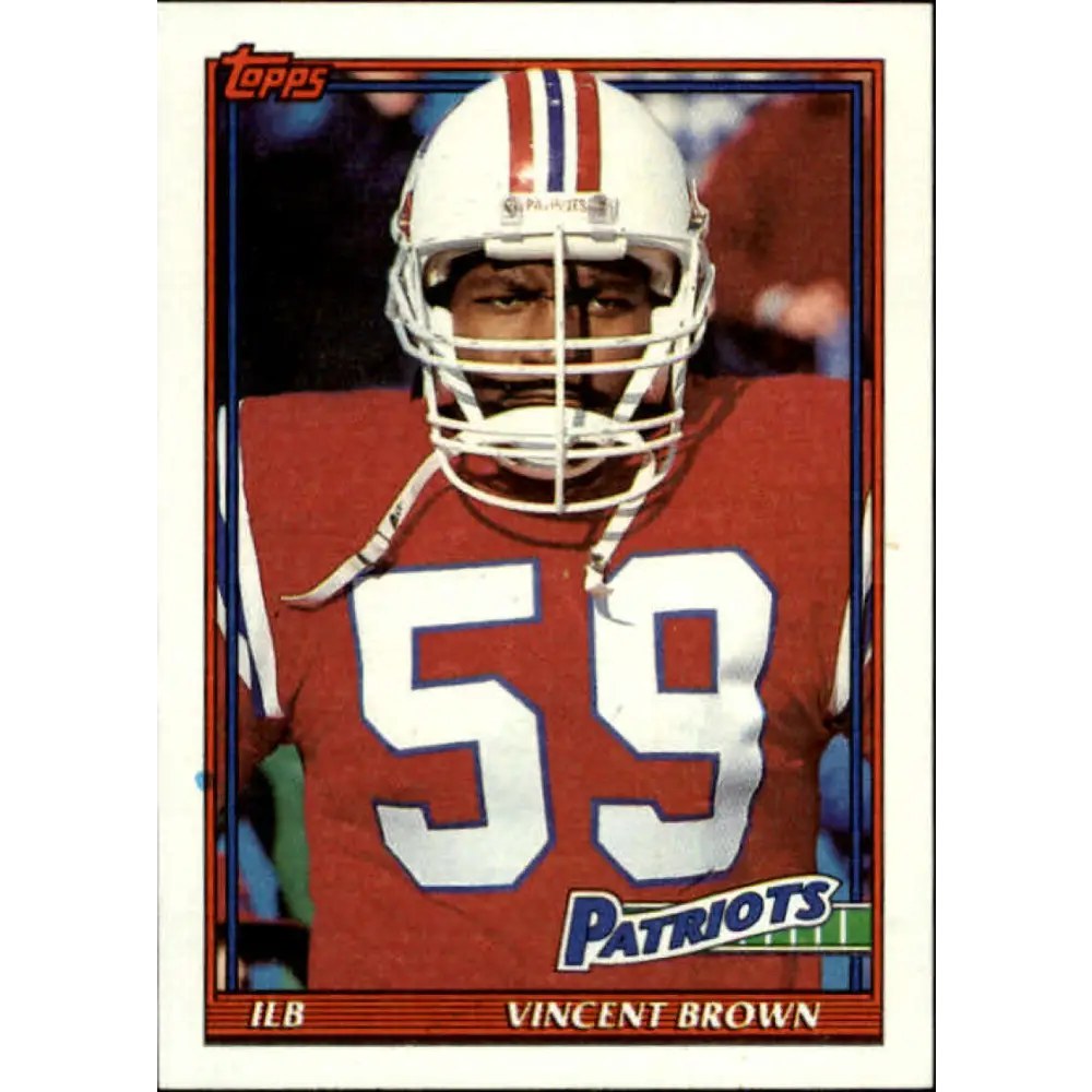1991 Topps #620 Vincent Brown NM-MT New England Patriots Football Card  Image 1