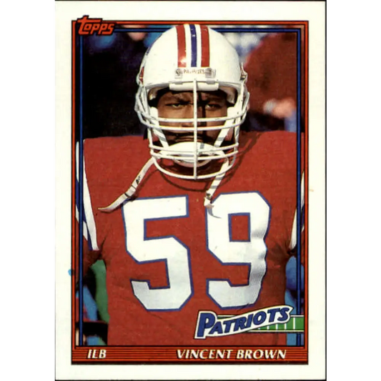 1991 Topps #620 Vincent Brown NM-MT New England Patriots Football Card  Image 1