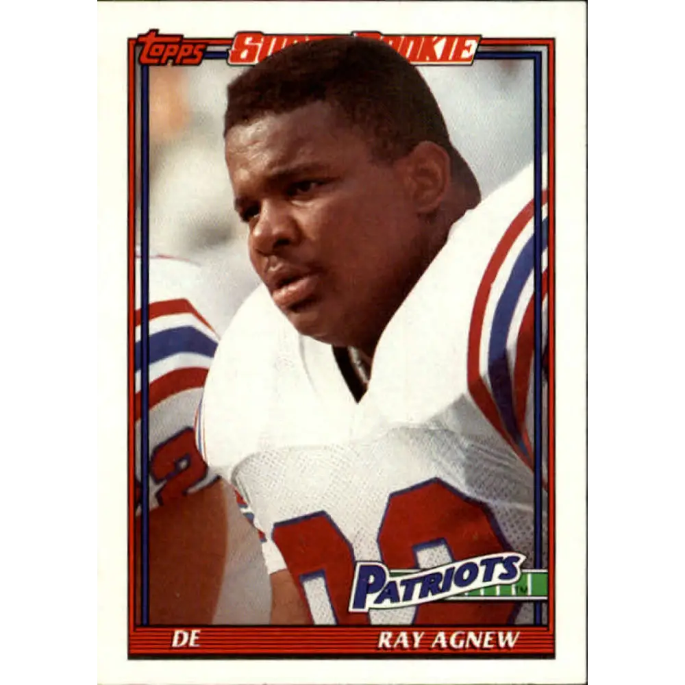 1991 Topps #621 Ray Agnew NM-MT RC Rookie New England Patriots Football Card  Image 1