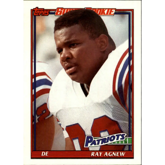 1991 Topps #621 Ray Agnew NM-MT RC Rookie New England Patriots Football Card  Image 1