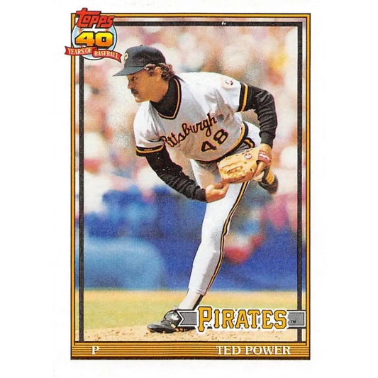 1991 Topps #621 Ted Power NM-MT Pittsburgh Pirates Baseball Card  Image 1