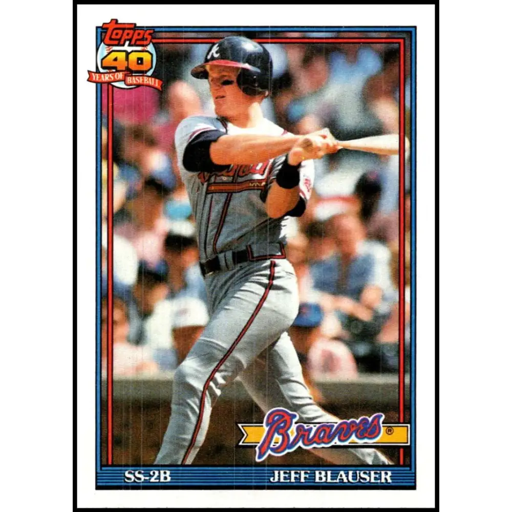 1991 Topps #623 Jeff Blauser NM-MT Atlanta Braves Baseball Card  Image 1