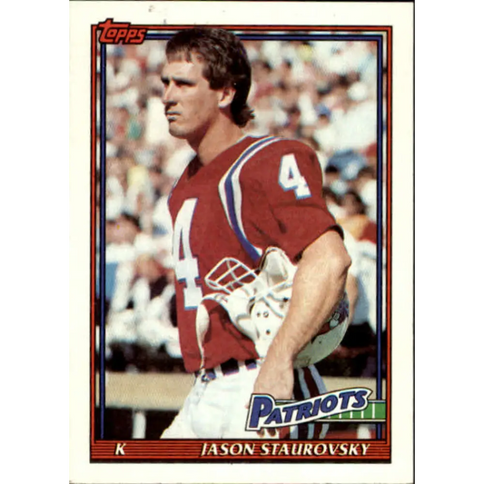 1991 Topps #625 Jason Staurovsky NM-MT New England Patriots Football Card  Image 1
