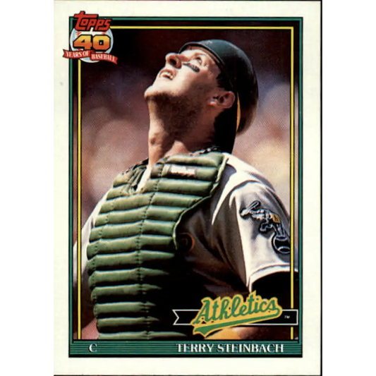 1991 Topps #625 Terry Steinbach NM-MT Oakland Athletics Baseball Card  Image 1