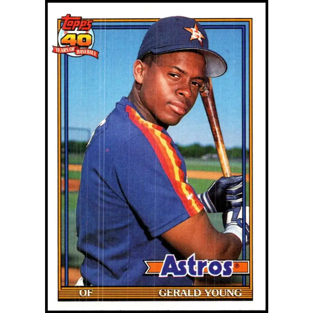 1991 Topps #626 Gerald Young NM-MT Houston Astros Baseball Card  Image 1