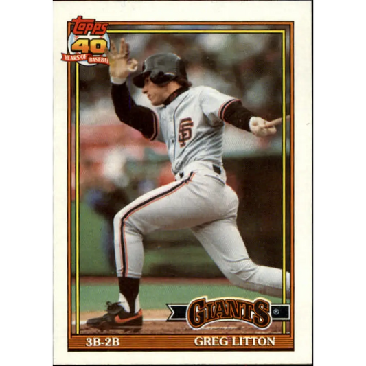 1991 Topps #628 Greg Litton NM-MT San Francisco Giants Baseball Card  Image 1