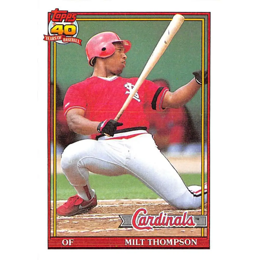 1991 Topps #63 Milt Thompson NM-MT St. Louis Cardinals Baseball Card  Image 1