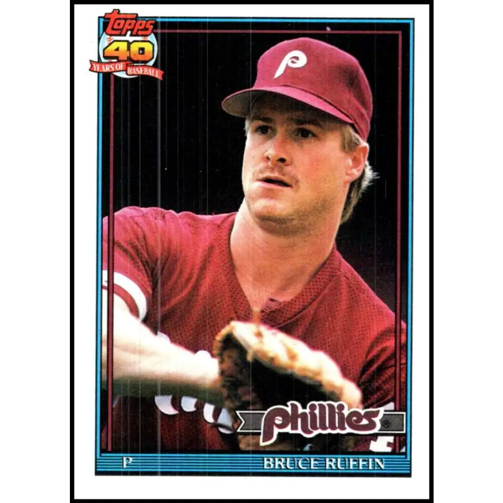 1991 Topps #637 Bruce Ruffin NM-MT Philadelphia Phillies Baseball Card  Image 1