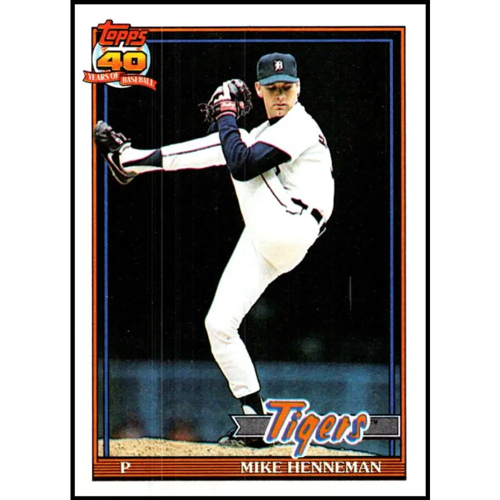 1991 Topps #641 Mike Henneman NM-MT Detroit Tigers Baseball Card  Image 1