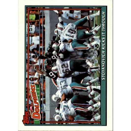 1991 Topps #642 Pete Stoyanovich NM-MT Miami Dolphins Football Card  Image 1