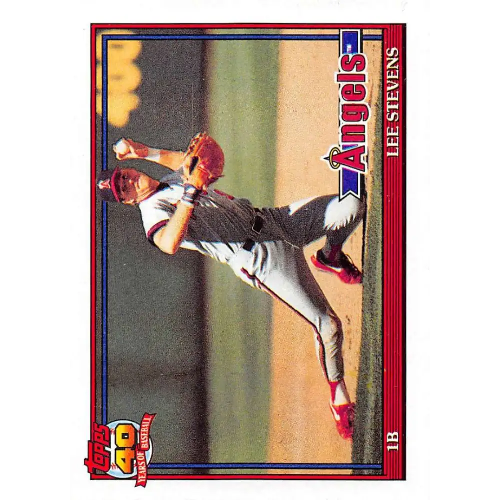 1991 Topps #648 Lee Stevens NM-MT California Angels Baseball Card  Image 1