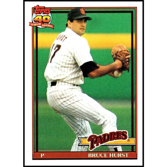 1991 Topps #65 Bruce Hurst NM-MT San Diego Padres Baseball Card  Image 1