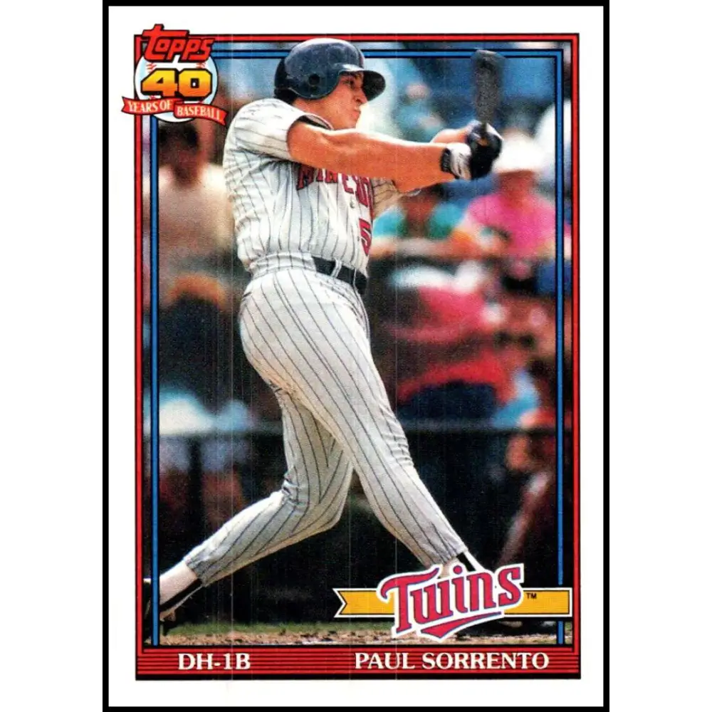 1991 Topps #654 Paul Sorrento NM-MT Minnesota Twins Baseball Card  Image 1