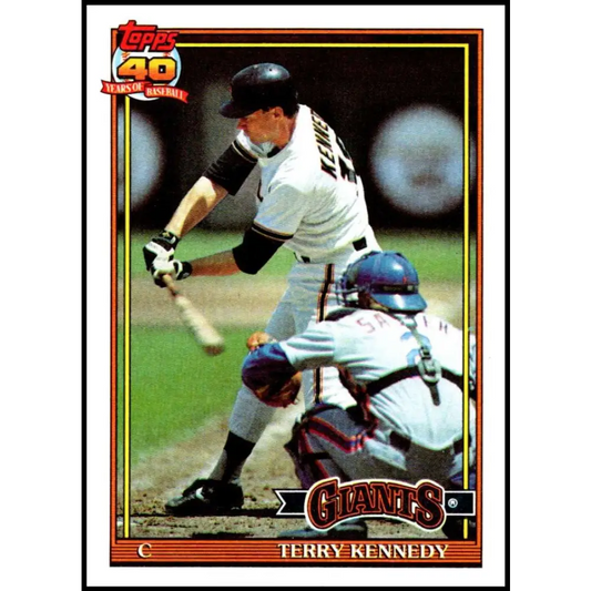 1991 Topps #66 Terry Kennedy NM-MT San Francisco Giants Baseball Card  Image 1