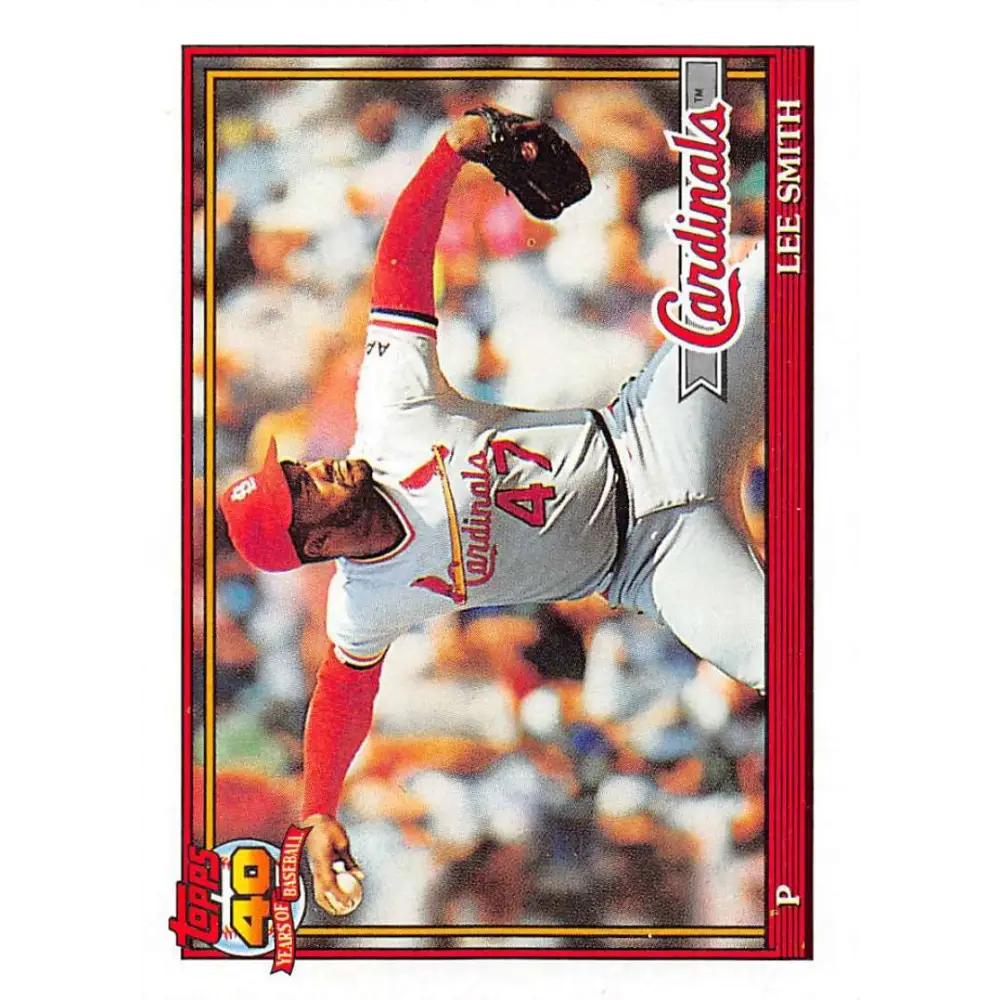 1991 Topps #660 Lee Smith NM-MT St. Louis Cardinals Baseball Card  Image 1