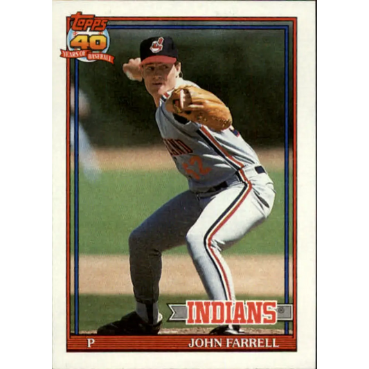 1991 Topps #664 John Farrell NM-MT Cleveland Indians Baseball Card  Image 1