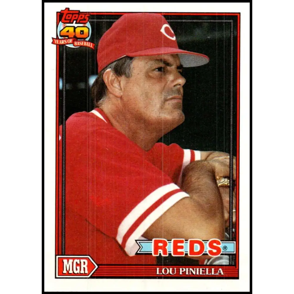 1991 Topps #669 Lou Piniella NM-MT Cincinnati Reds Baseball Card  Image 1