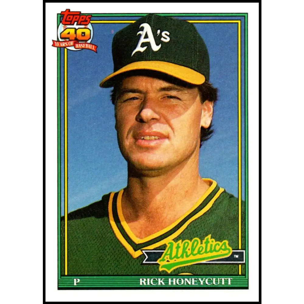 1991 Topps #67 Rick Honeycutt NM-MT Oakland Athletics Baseball Card  Image 1