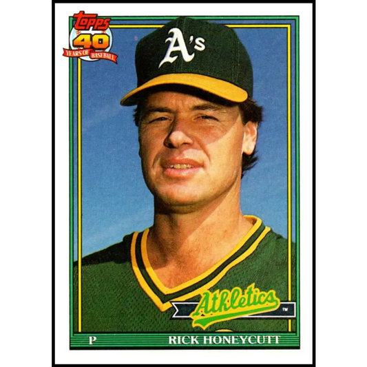 1991 Topps #67 Rick Honeycutt NM-MT Oakland Athletics Baseball Card  Image 1