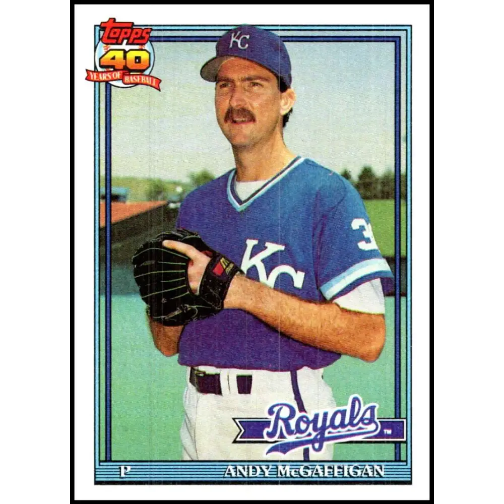 1991 Topps #671 Andy McGaffigan NM-MT Kansas City Royals Baseball Card  Image 1