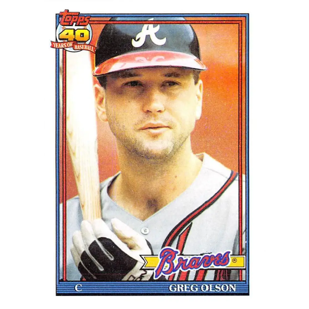 1991 Topps #673 Greg Olson NM-MT Atlanta Braves Baseball Card  Image 1
