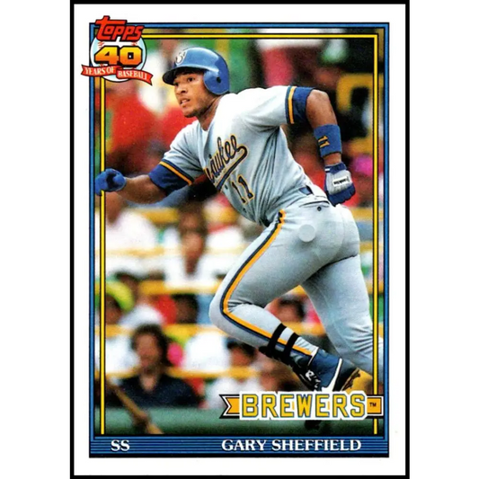 1991 Topps #68 Gary Sheffield NM-MT Milwaukee Brewers Baseball Card  Image 1
