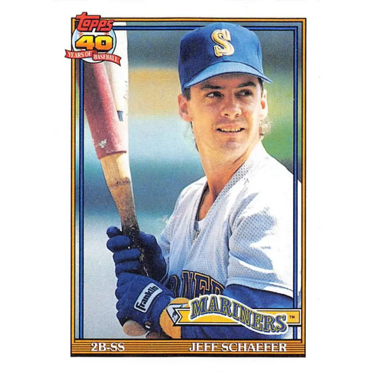 1991 Topps #681 Jeff Schaefer NM-MT Seattle Mariners Baseball Card  Image 1