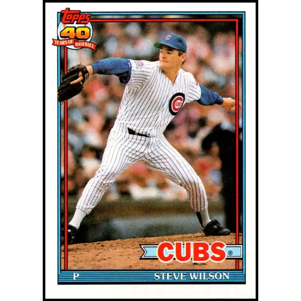1991 Topps #69 Steve Wilson NM-MT Chicago Cubs Baseball Card  Image 1