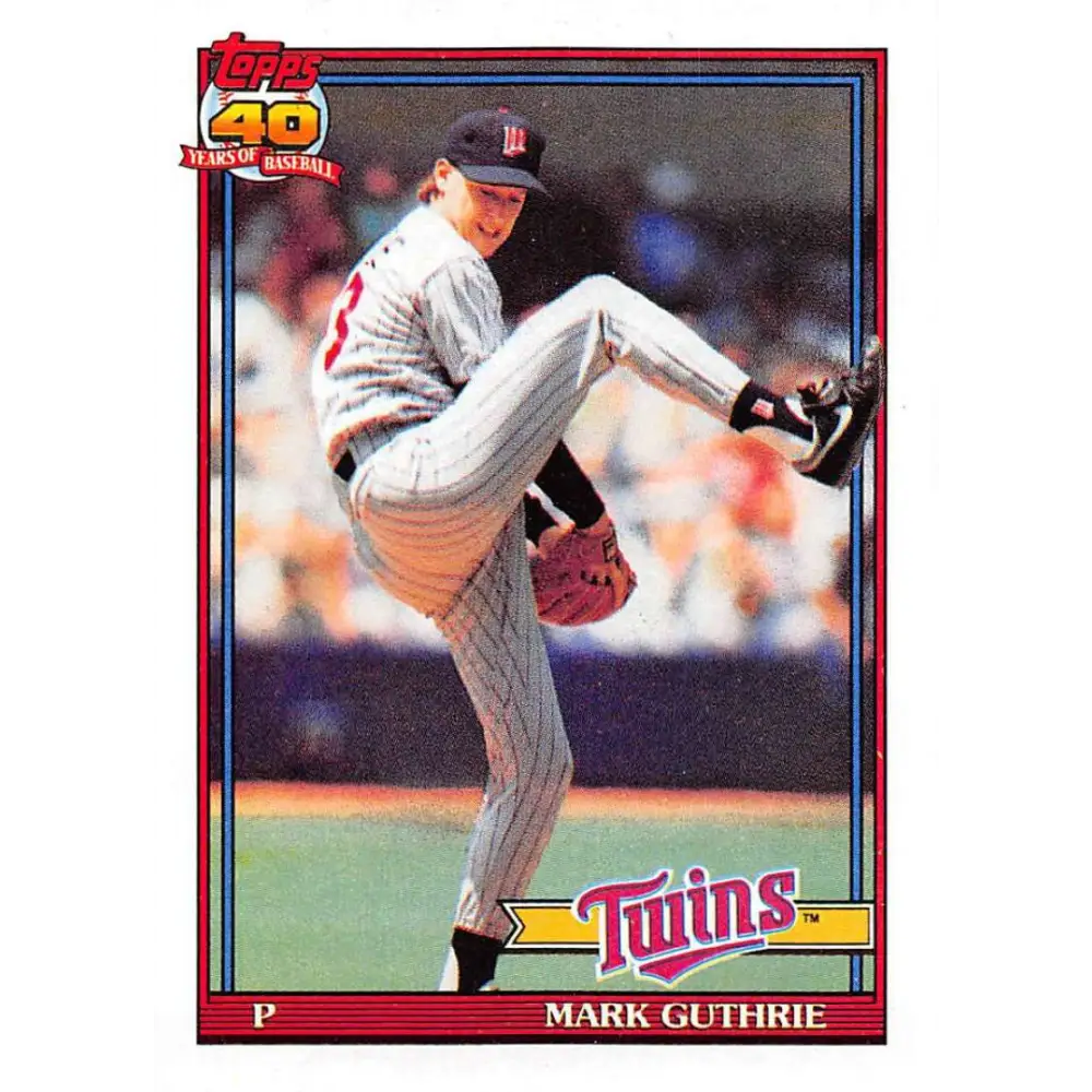 1991 Topps #698 Mark Guthrie NM-MT Minnesota Twins Baseball Card  Image 1