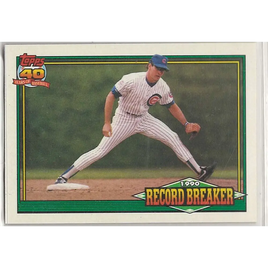 1991 Topps #7 Ryne Sandberg NM-MT Chicago Cubs Baseball Card  Image 1