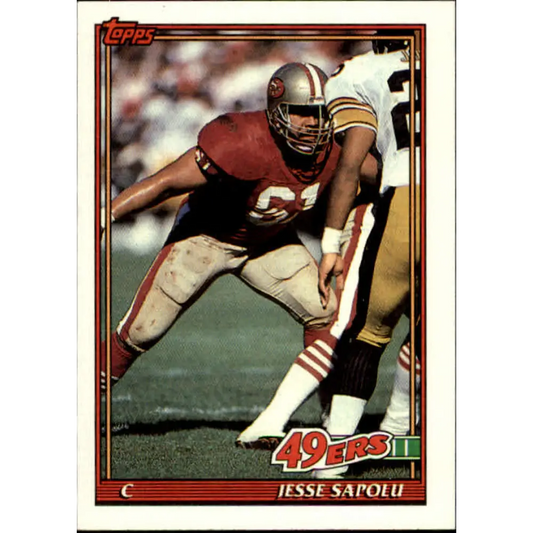 1991 Topps #70 Jesse Sapolu NM-MT San Francisco 49ers Football Card  Image 1