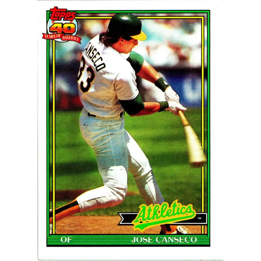 1991 Topps #700 Jose Canseco NM-MT Oakland Athletics Baseball Card  Image 1