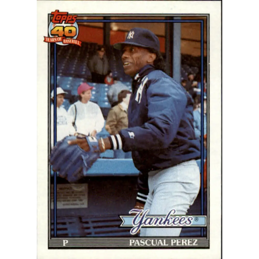 1991 Topps #701 Pascual Perez NM-MT New York Yankees Baseball Card  Image 1