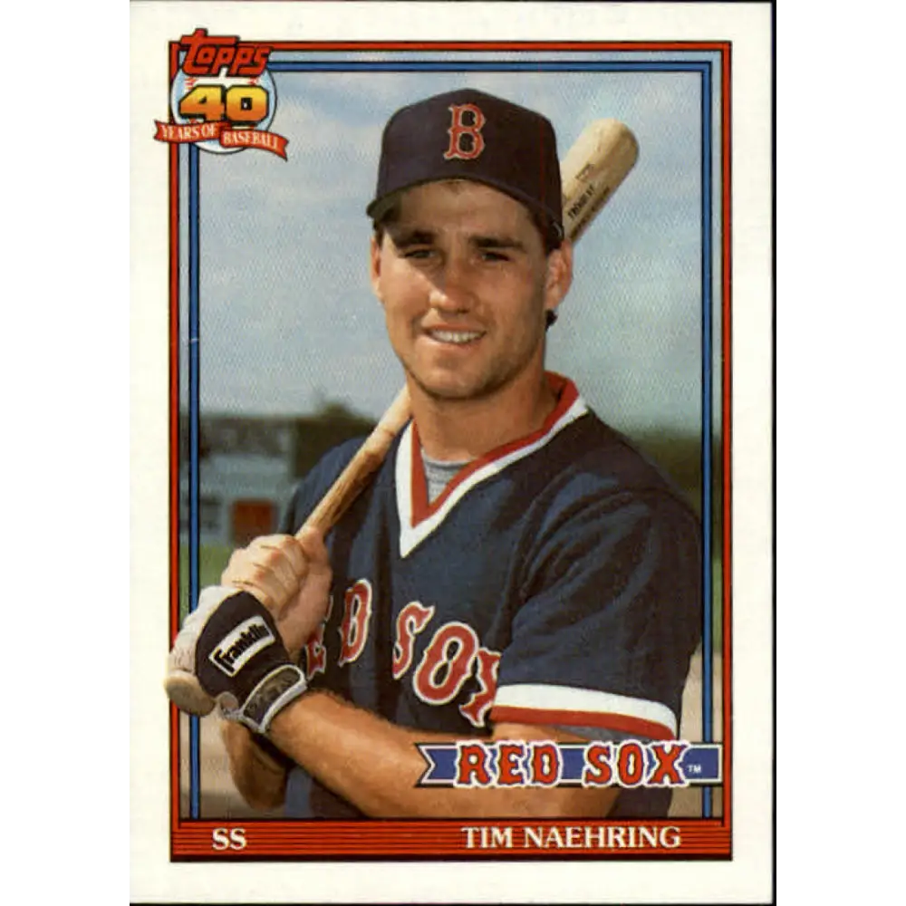 1991 Topps #702 Tim Naehring NM-MT Boston Red Sox Baseball Card  Image 1