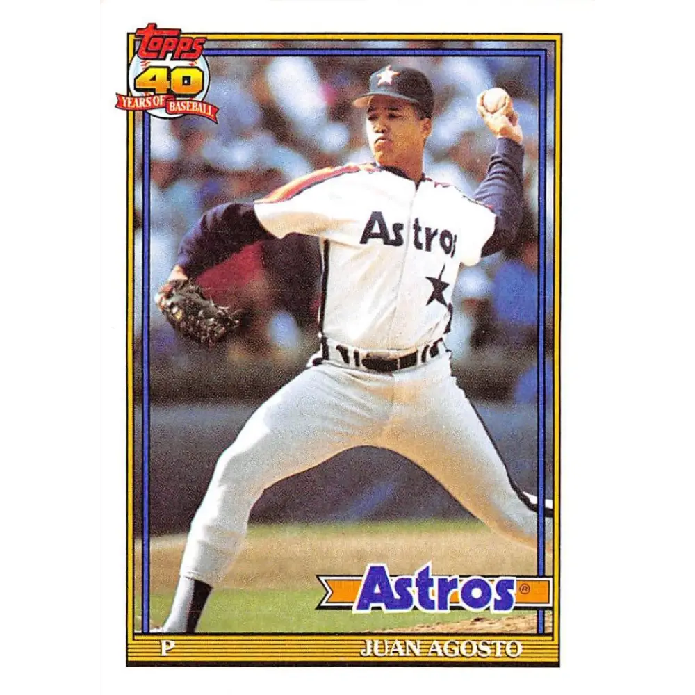 1991 Topps #703 Juan Agosto NM-MT Houston Astros Baseball Card  Image 1