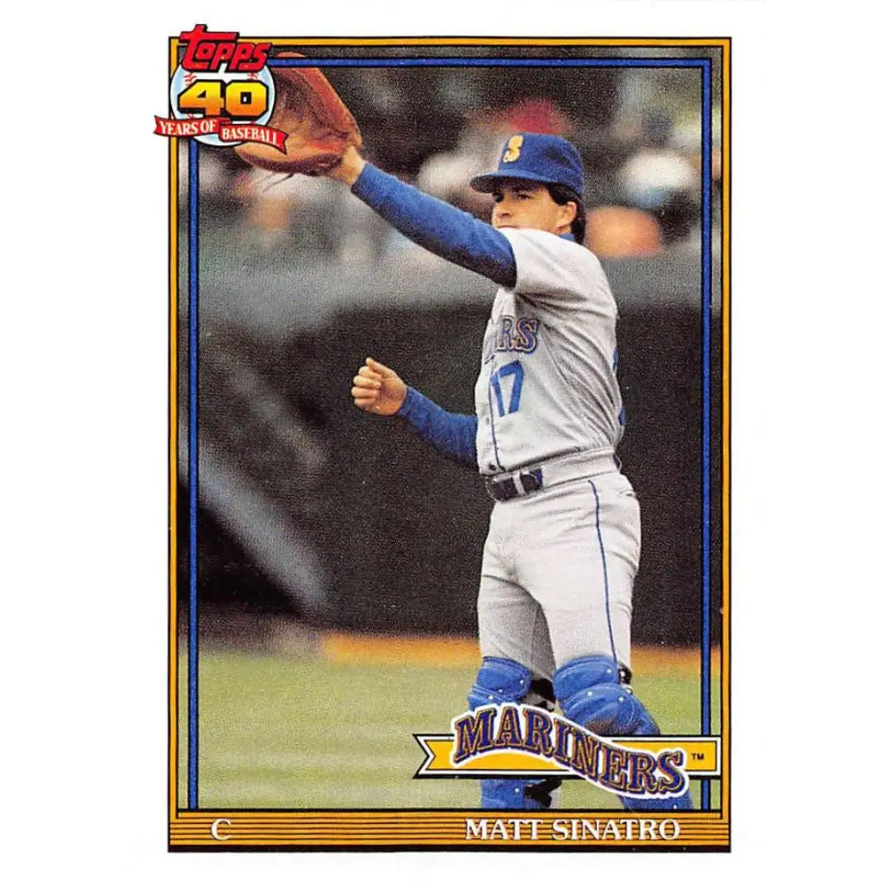 1991 Topps #709 Matt Sinatro NM-MT Seattle Mariners Baseball Card  Image 1