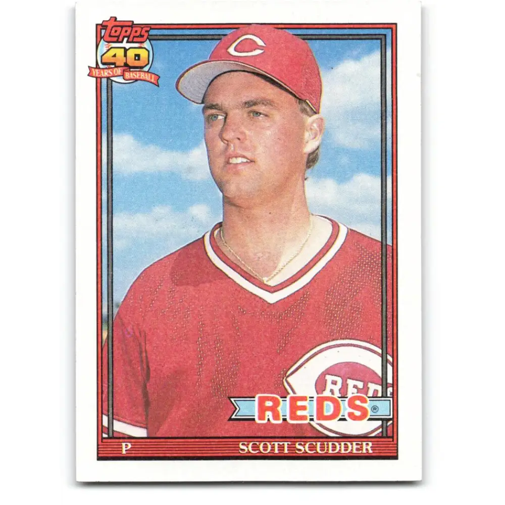 1991 Topps #713 Scott Scudder NM-MT Cincinnati Reds Baseball Card  Image 1
