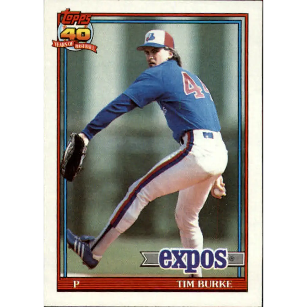 1991 Topps #715 Tim Burke NM-MT Montreal Expos Baseball Card  Image 1