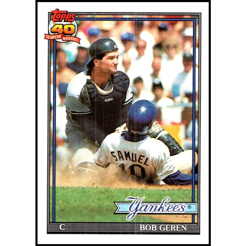 1991 Topps #716 Bob Geren NM-MT New York Yankees Baseball Card  Image 1