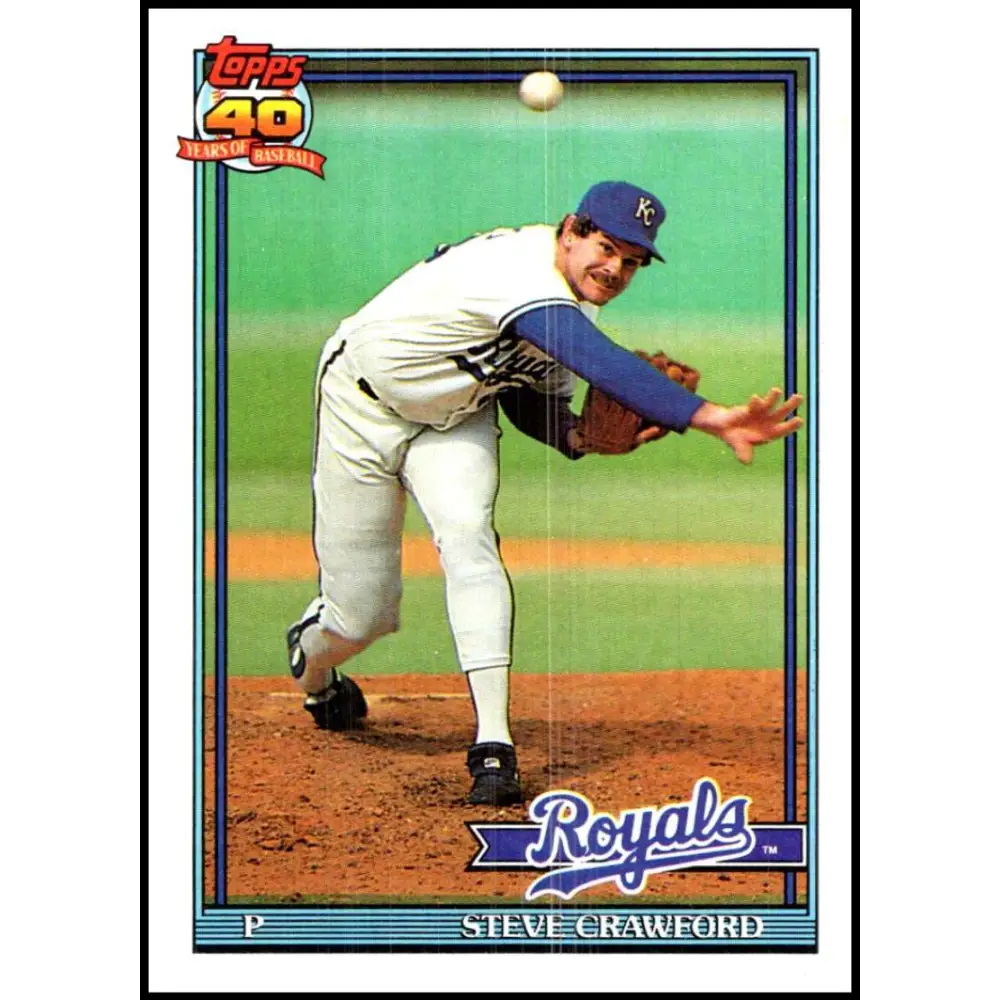 1991 Topps #718 Steve Crawford NM-MT Kansas City Royals Baseball Card  Image 1