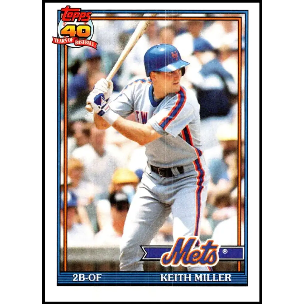 1991 Topps #719 Keith Miller NM-MT New York Mets Baseball Card  Image 1