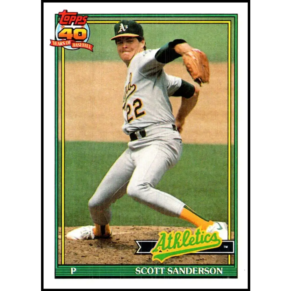 1991 Topps #728 Scott Sanderson NM-MT Oakland Athletics Baseball Card  Image 1