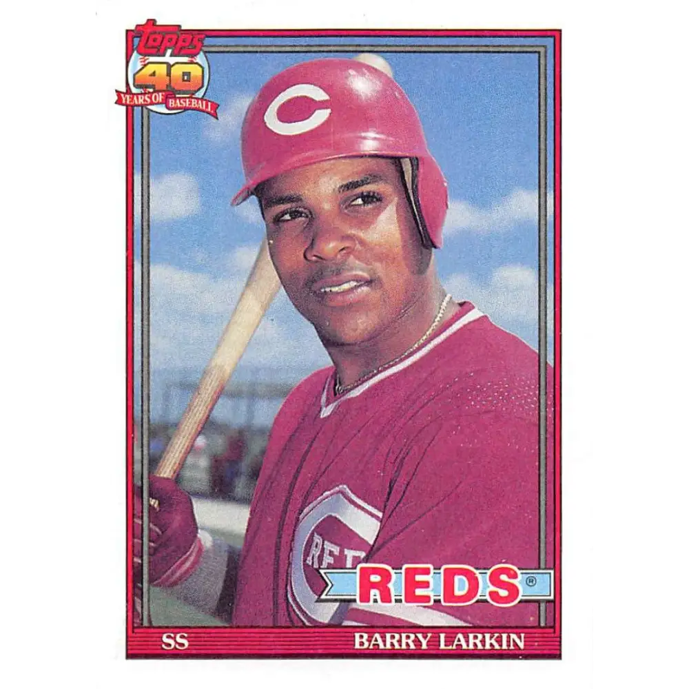 1991 Topps #730 Barry Larkin NM-MT Cincinnati Reds Baseball Card  Image 1