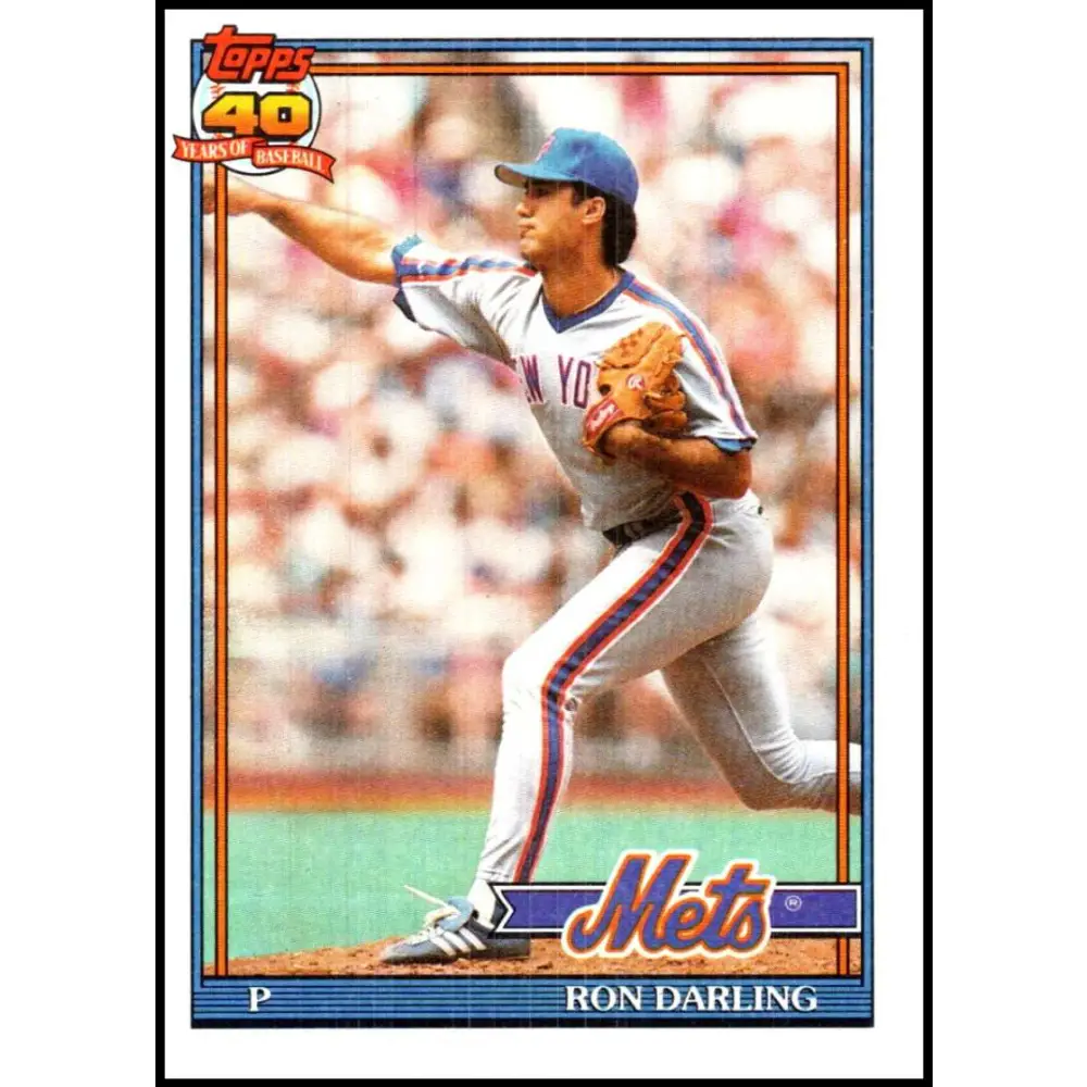 1991 Topps #735 Ron Darling NM-MT New York Mets Baseball Card  Image 1