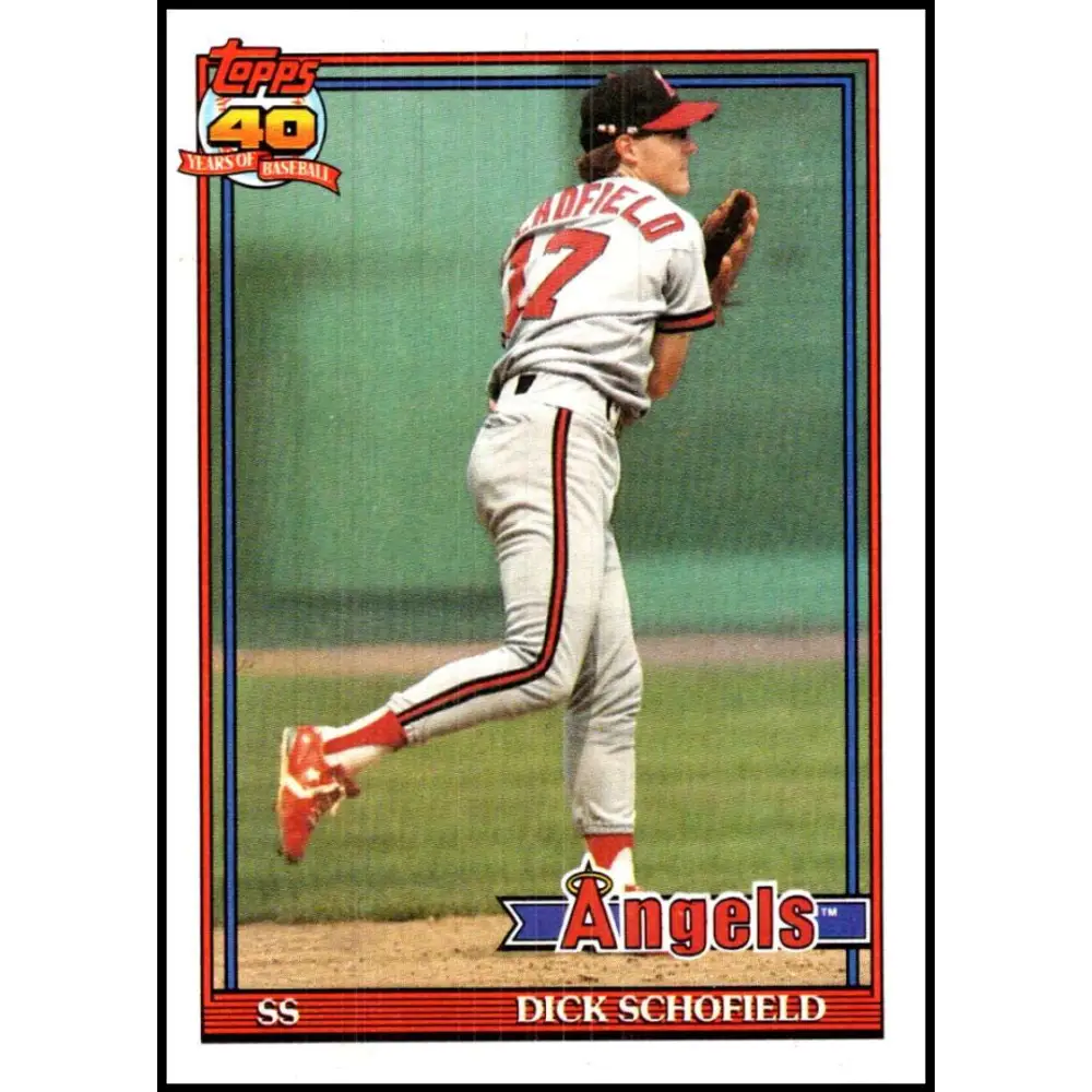1991 Topps #736 Dick Schofield NM-MT California Angels Baseball Card  Image 1