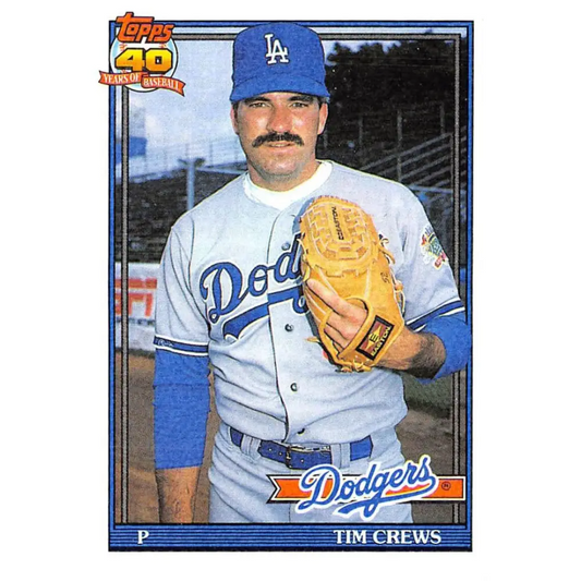 1991 Topps #737 Tim Crews NM-MT Los Angeles Dodgers Baseball Card  Image 1