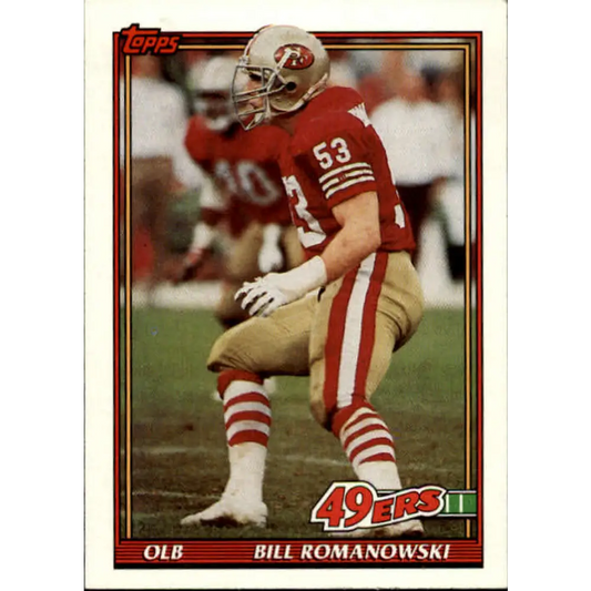 1991 Topps #74 Bill Romanowski NM-MT San Francisco 49ers Football Card  Image 1