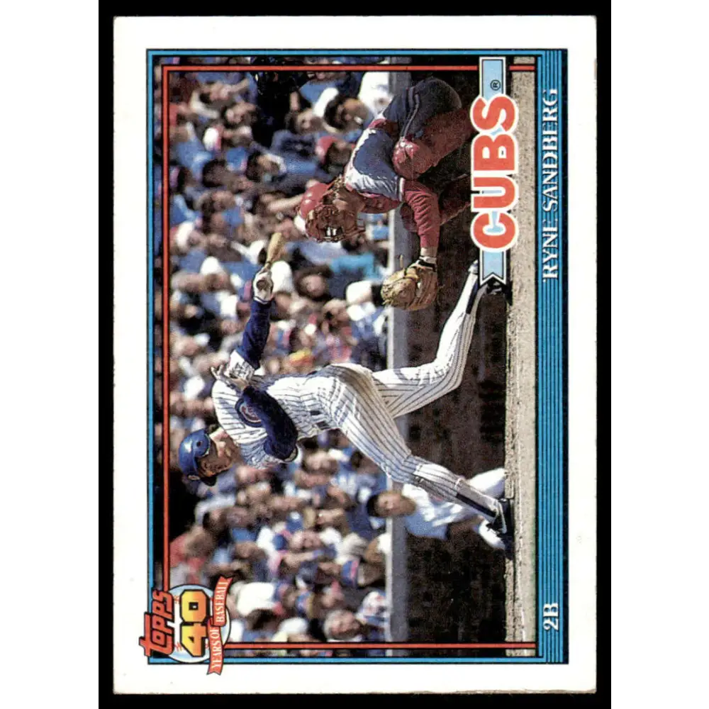 1991 Topps #740 Ryne Sandberg EX Chicago Cubs Baseball Card Image 1
